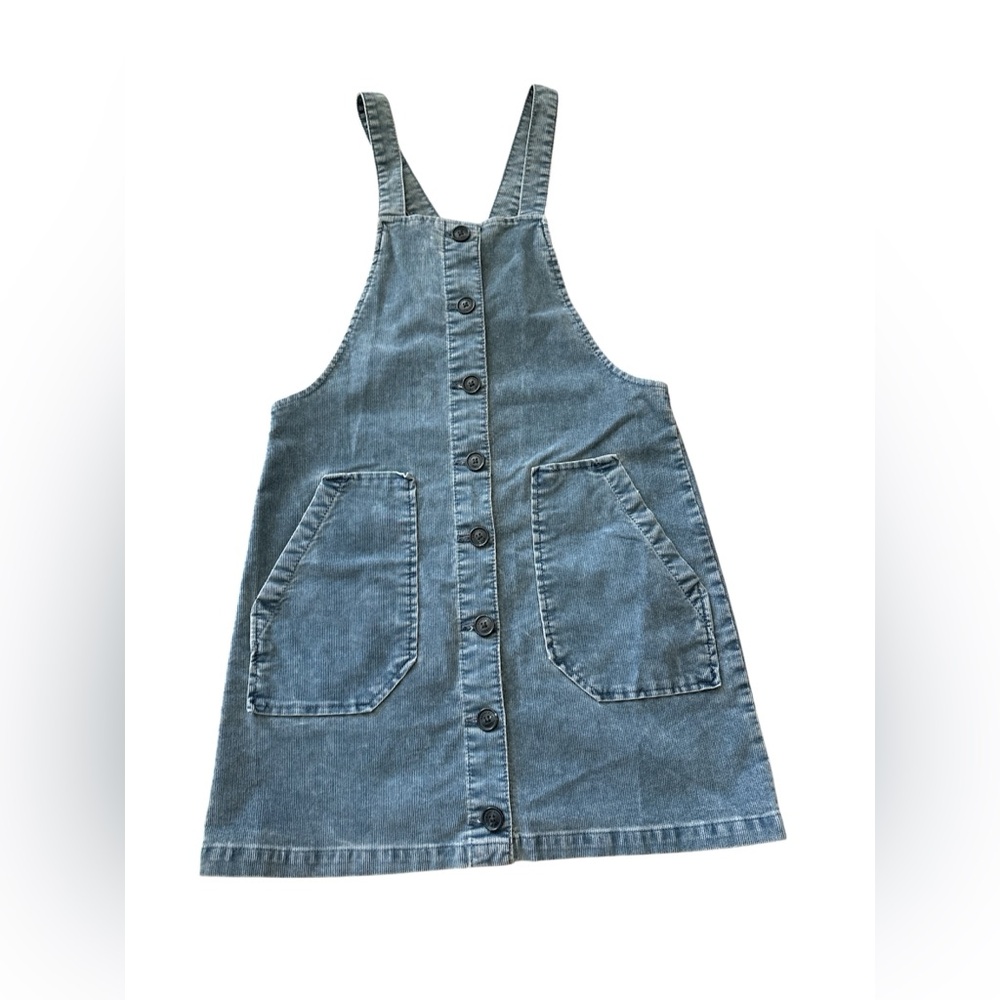 American Eagle Blue corduroy overall Dress with Front Buttons
